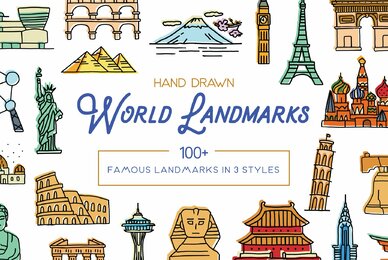 Hand Drawn World Landmarks