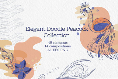 Elegant Doodle Peacock Collection