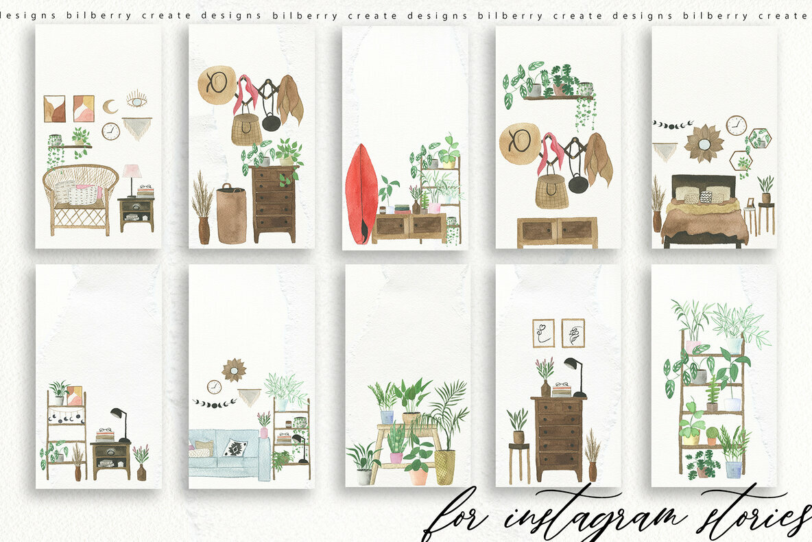 Watercolor Boho Home 5