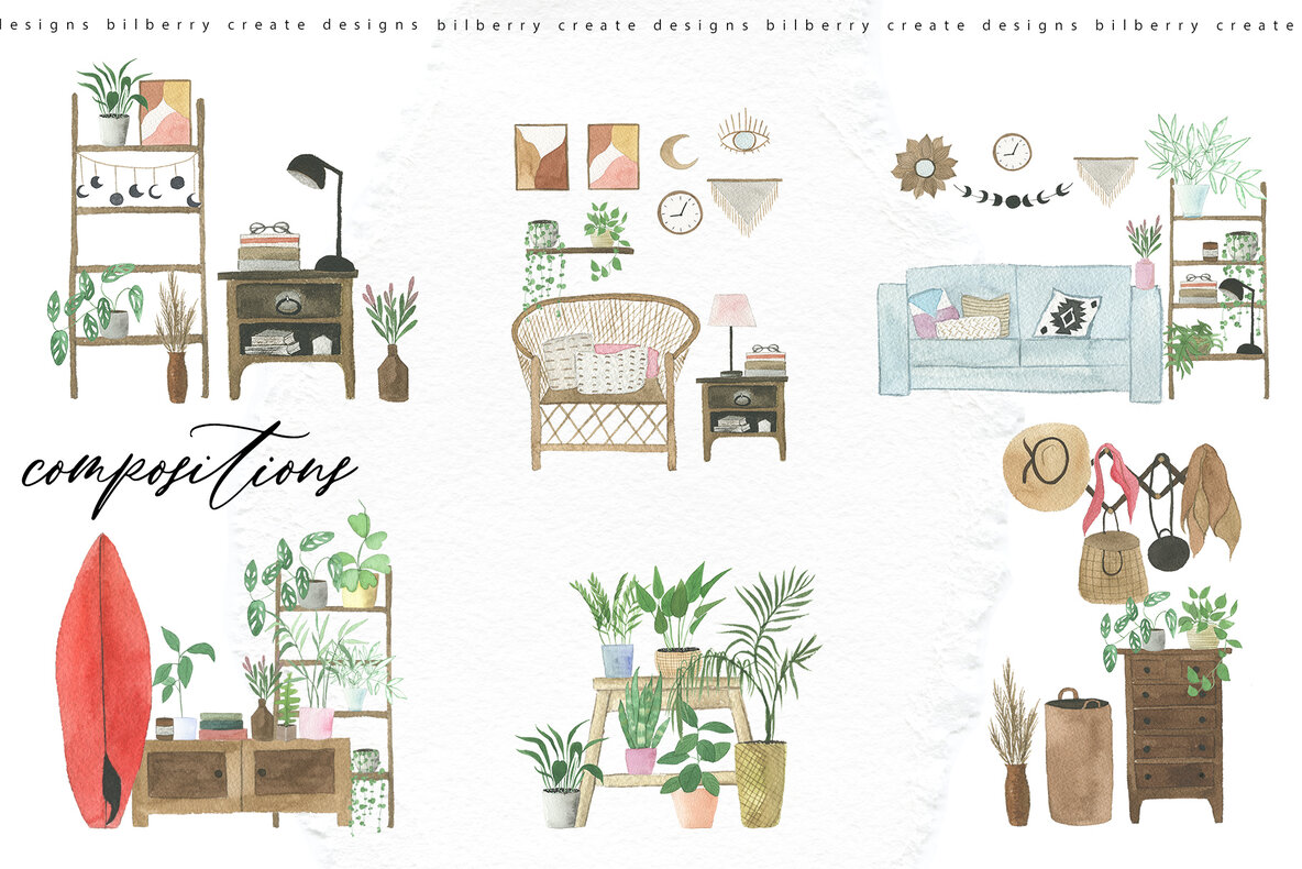 Watercolor Boho Home 6