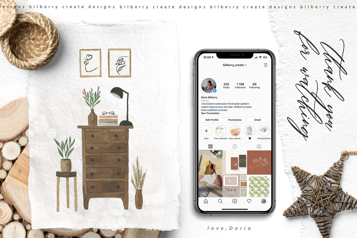 Watercolor Boho Home 10