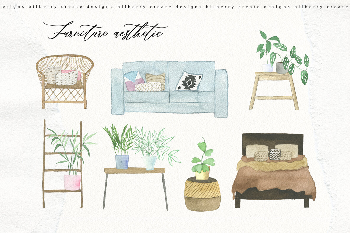Watercolor Boho Home 15