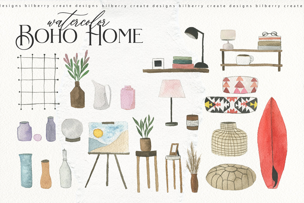 Watercolor Boho Home 17