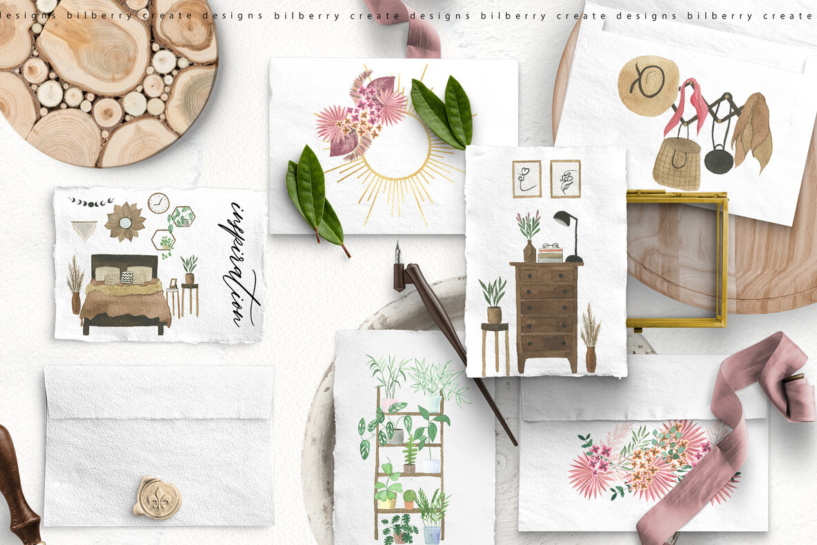 Watercolor Boho Home 18