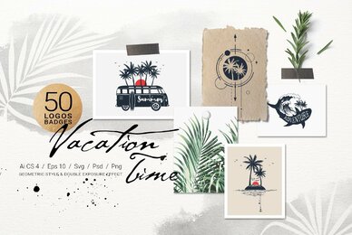 50 Logos  Badges   Vacation Time