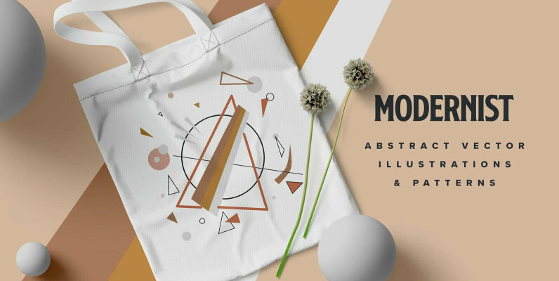 Modernist Abstract Vector and Pattern Set