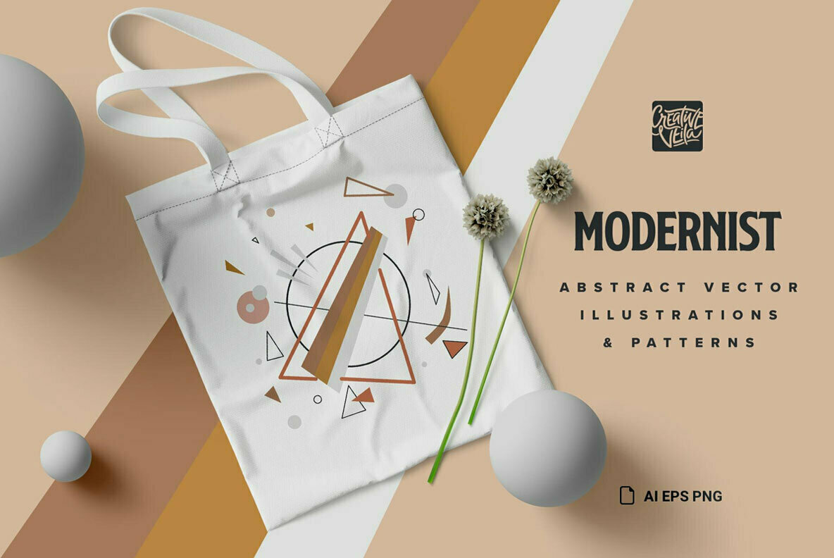 Modernist Abstract Vector and Pattern Set Modernist Abstract Vector and Pattern Set