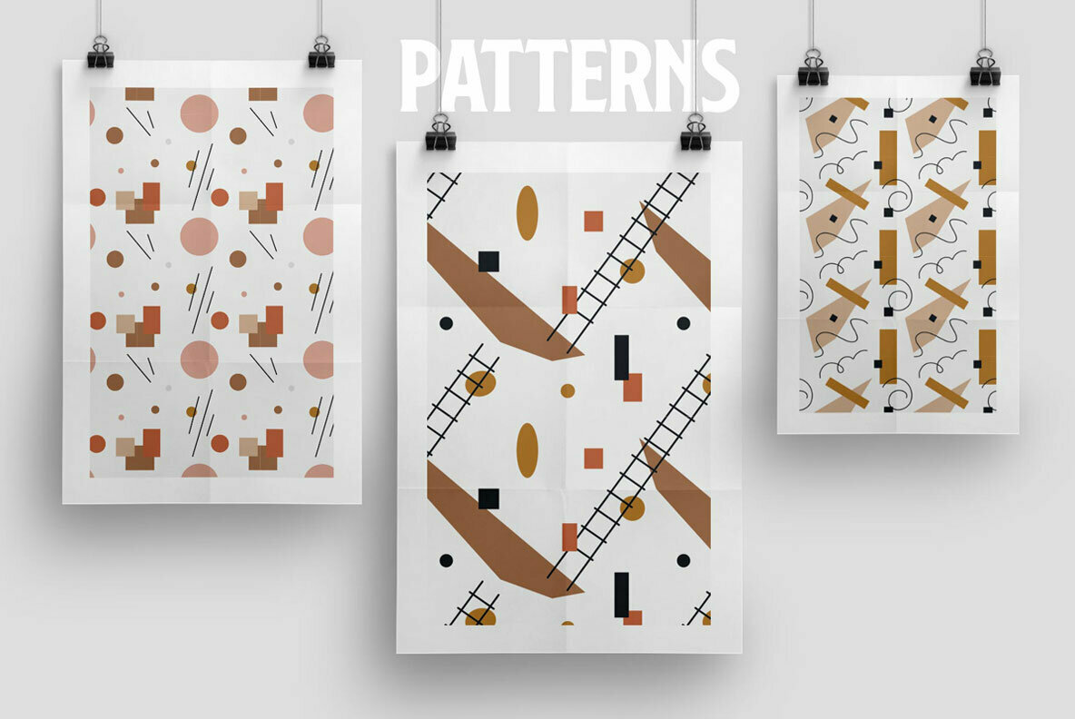 Modernist Abstract Vector and Pattern Set Modernist Abstract Vector and Pattern Set