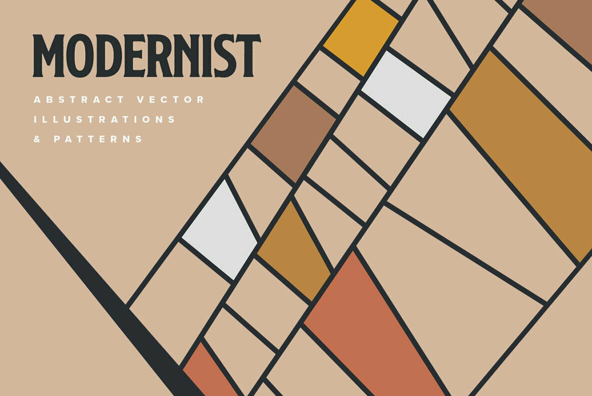 Modernist Abstract Vector and Pattern Set Modernist Abstract Vector and Pattern Set