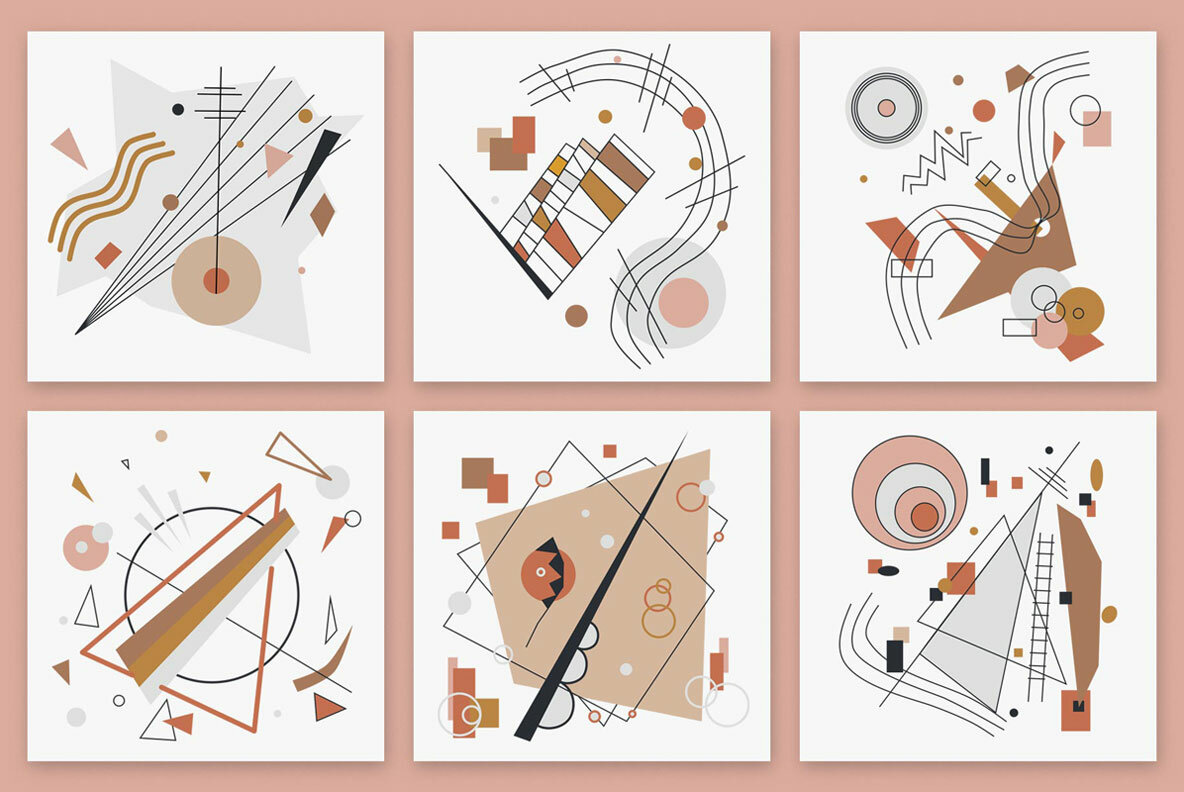 Modernist Abstract Vector and Pattern Set Modernist Abstract Vector and Pattern Set