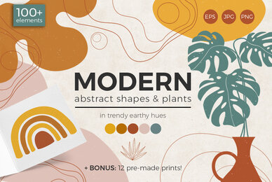 Modern Abstract Shapes and Plants