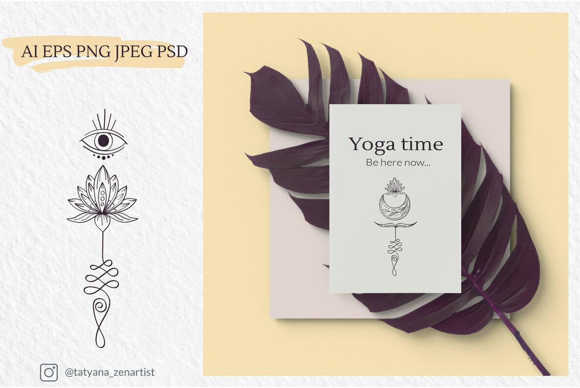 Abstract Linear Yoga and Vector Mandala Collection 4