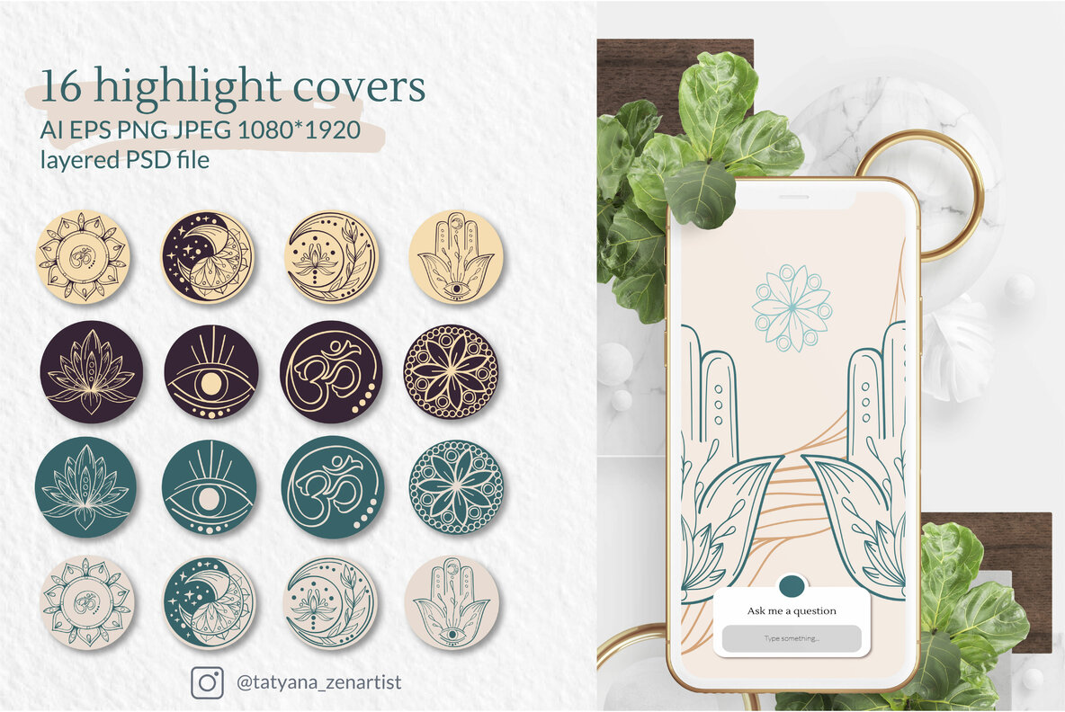 Abstract Linear Yoga and Vector Mandala Collection 12