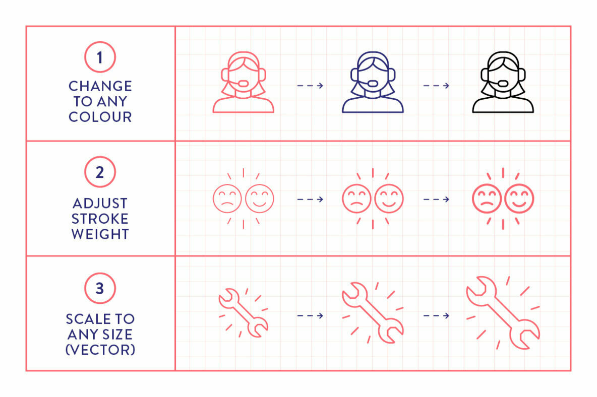 Line Icons     Customer Service 3