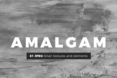 AMALGAM   Silver Foil Textures and Abstract Paint Backgrounds