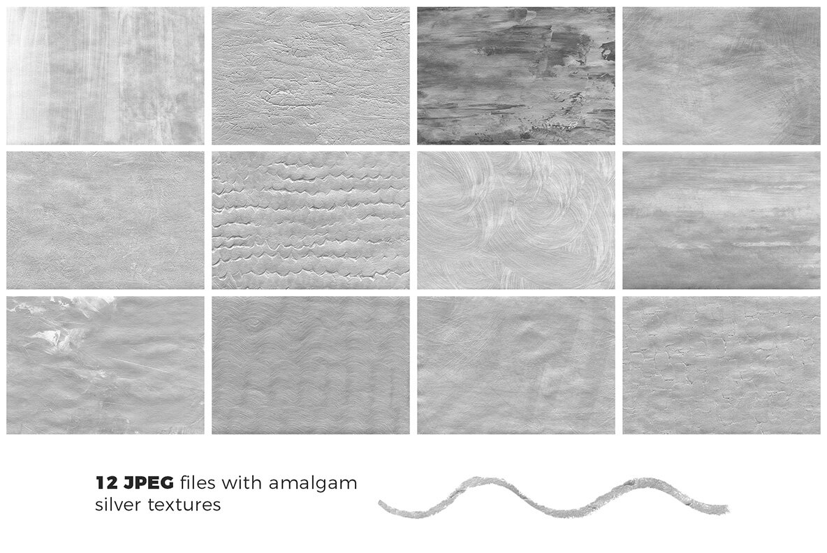 AMALGAM   Silver Foil Textures and Abstract Paint Backgrounds 6