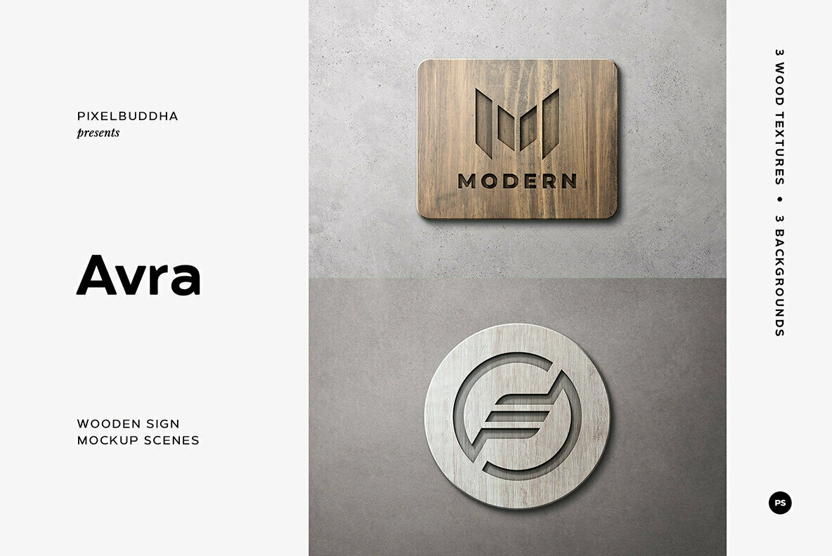 Wooden Sign Mockup Scenes 1