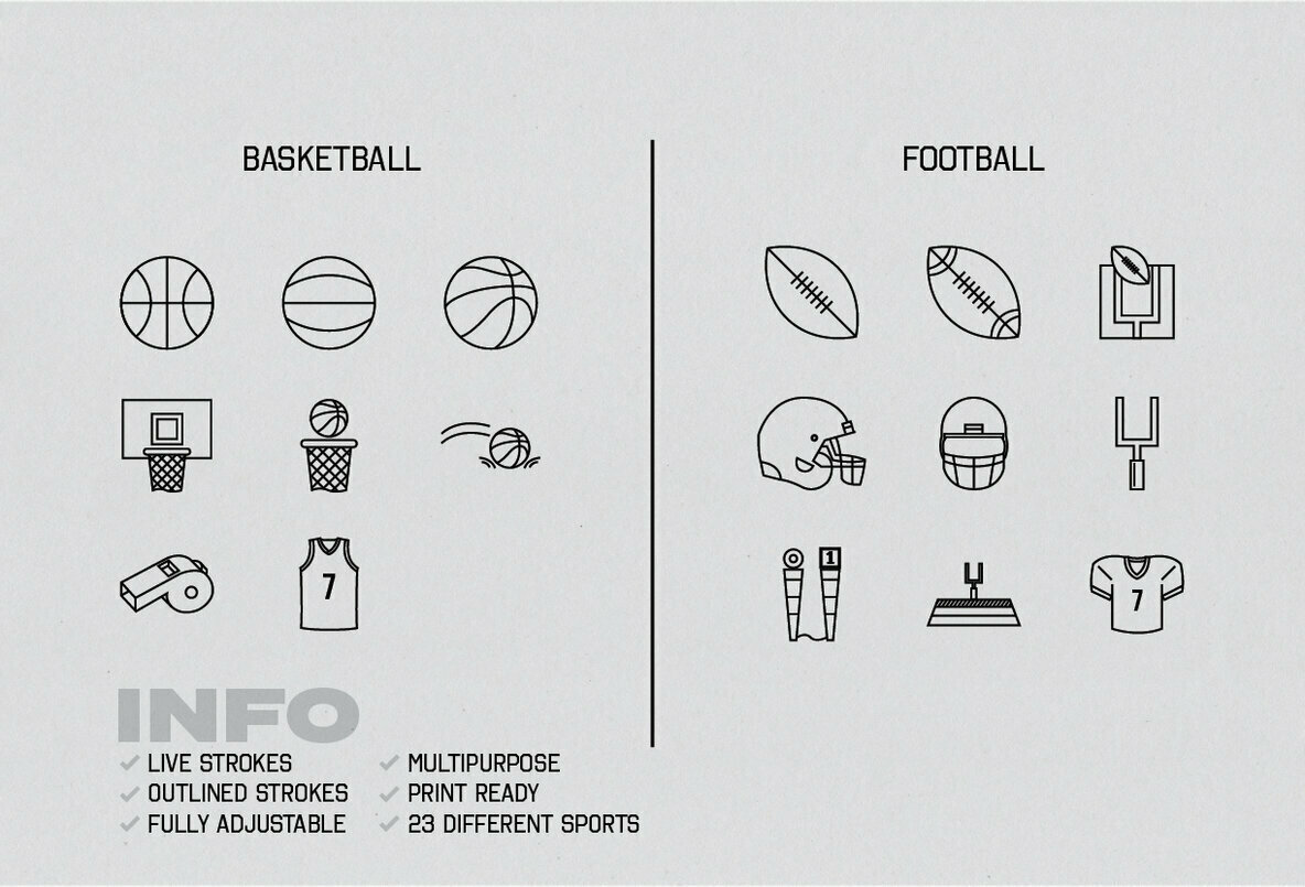 Linear Sports Icons 2