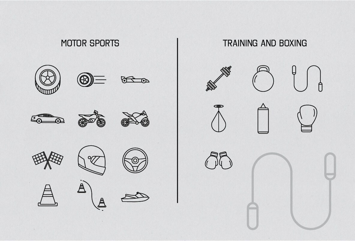 Linear Sports Icons 7