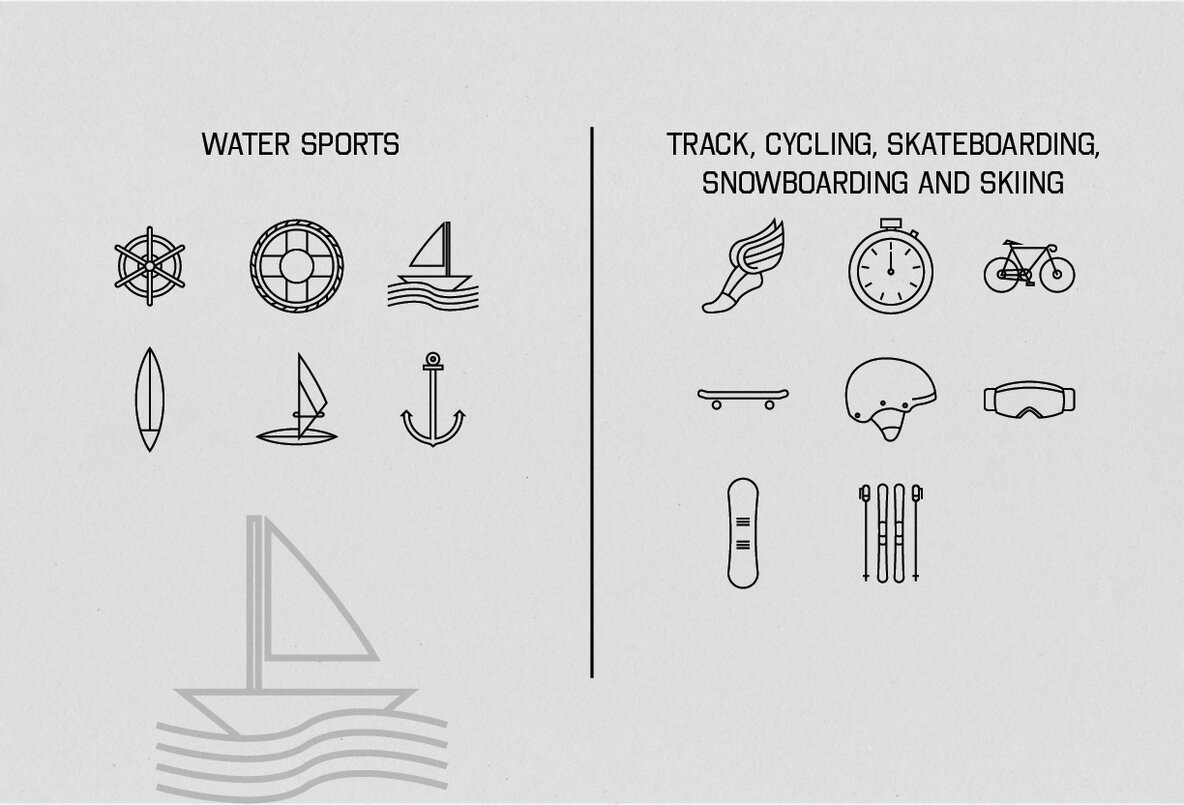Linear Sports Icons 8