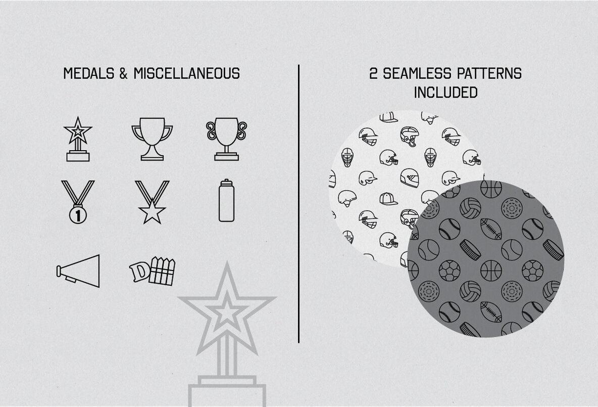 Linear Sports Icons 9