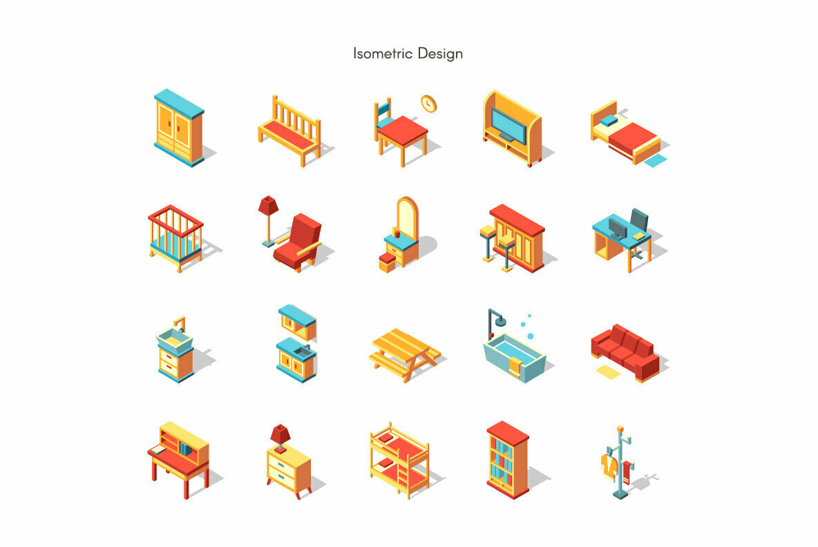 Furniture Isometric Premium Icon Pack 2