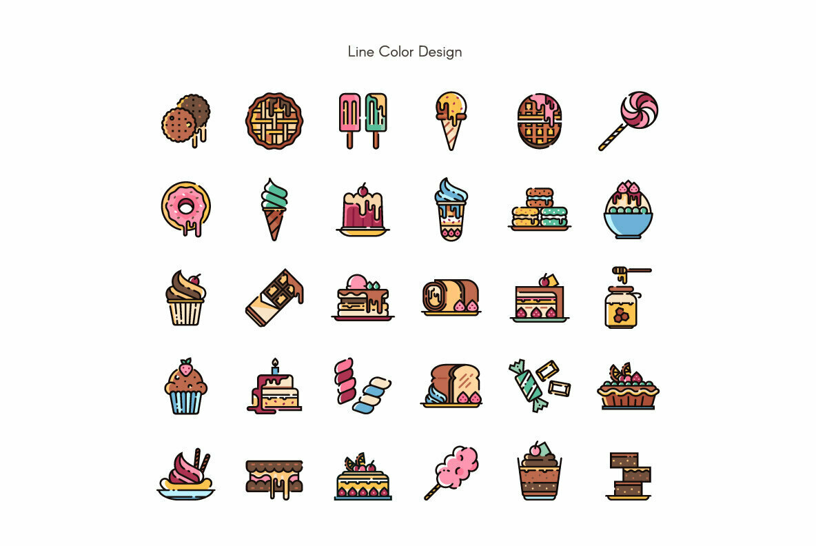 Sweet and Dessert Premium Icon Pack 3