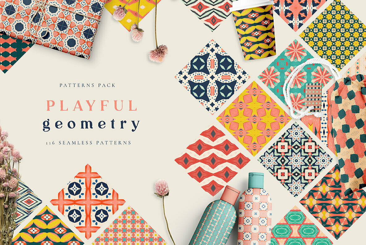 Playful Geometry Seamless Patterns 1