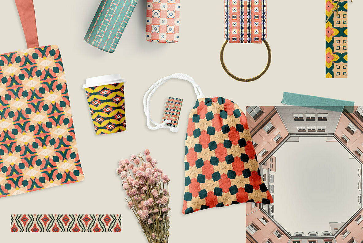 Playful Geometry Seamless Patterns 3