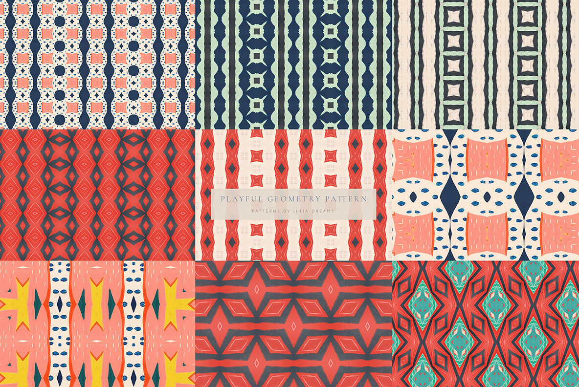 Playful Geometry Seamless Patterns 6