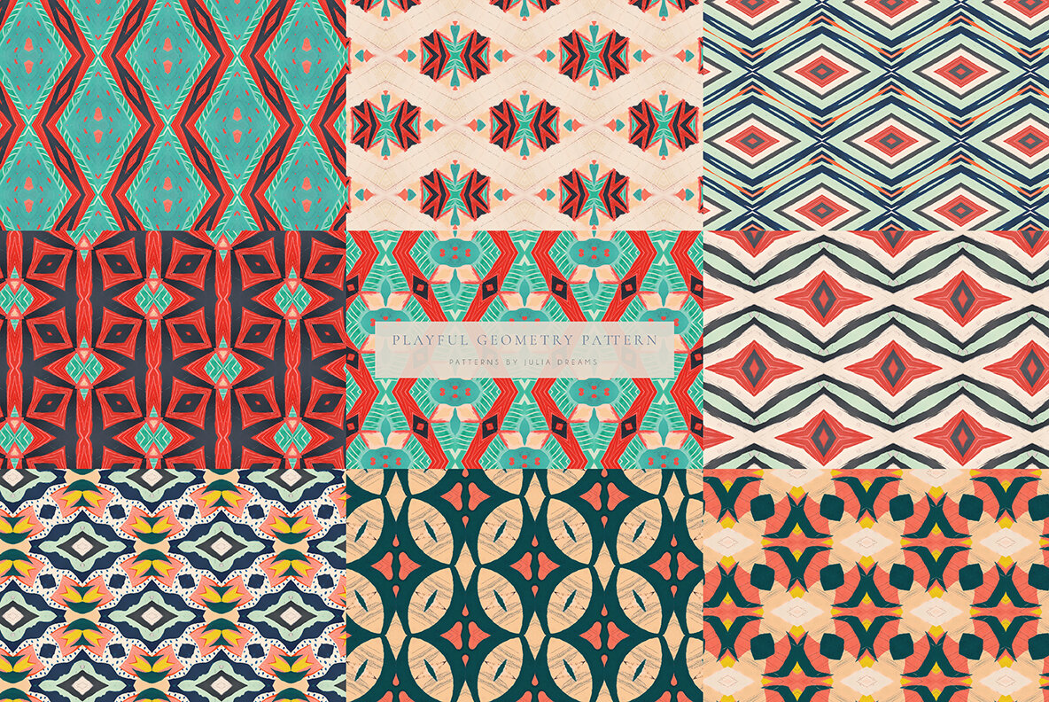 Playful Geometry Seamless Patterns 7