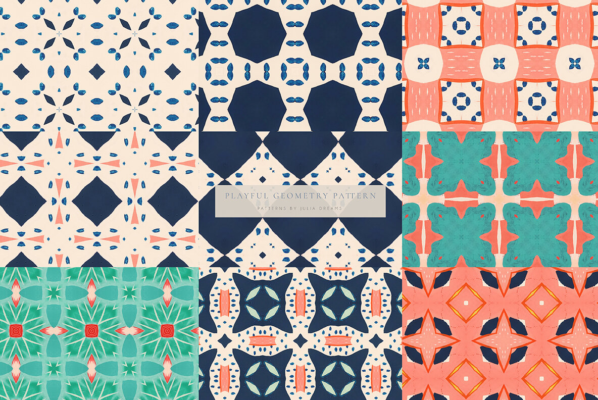 Playful Geometry Seamless Patterns 8