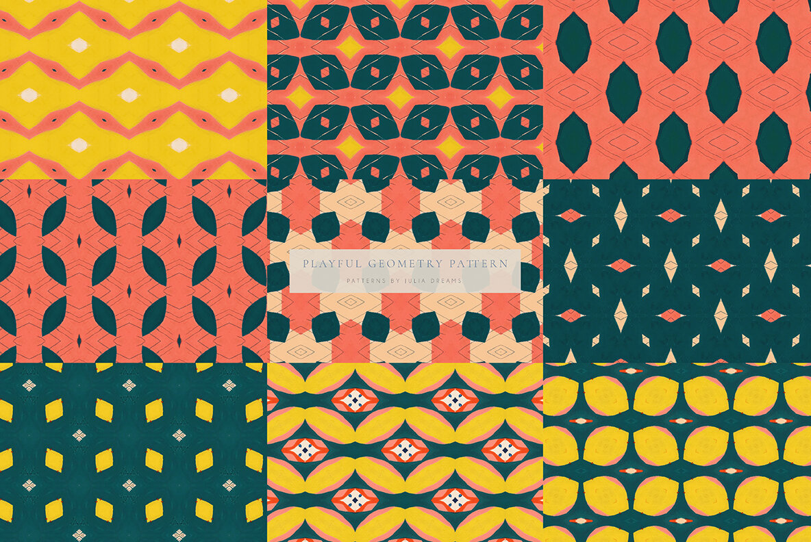 Playful Geometry Seamless Patterns 9