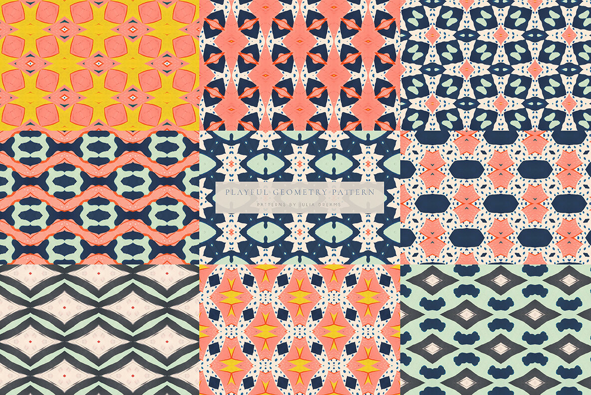 Playful Geometry Seamless Patterns 10