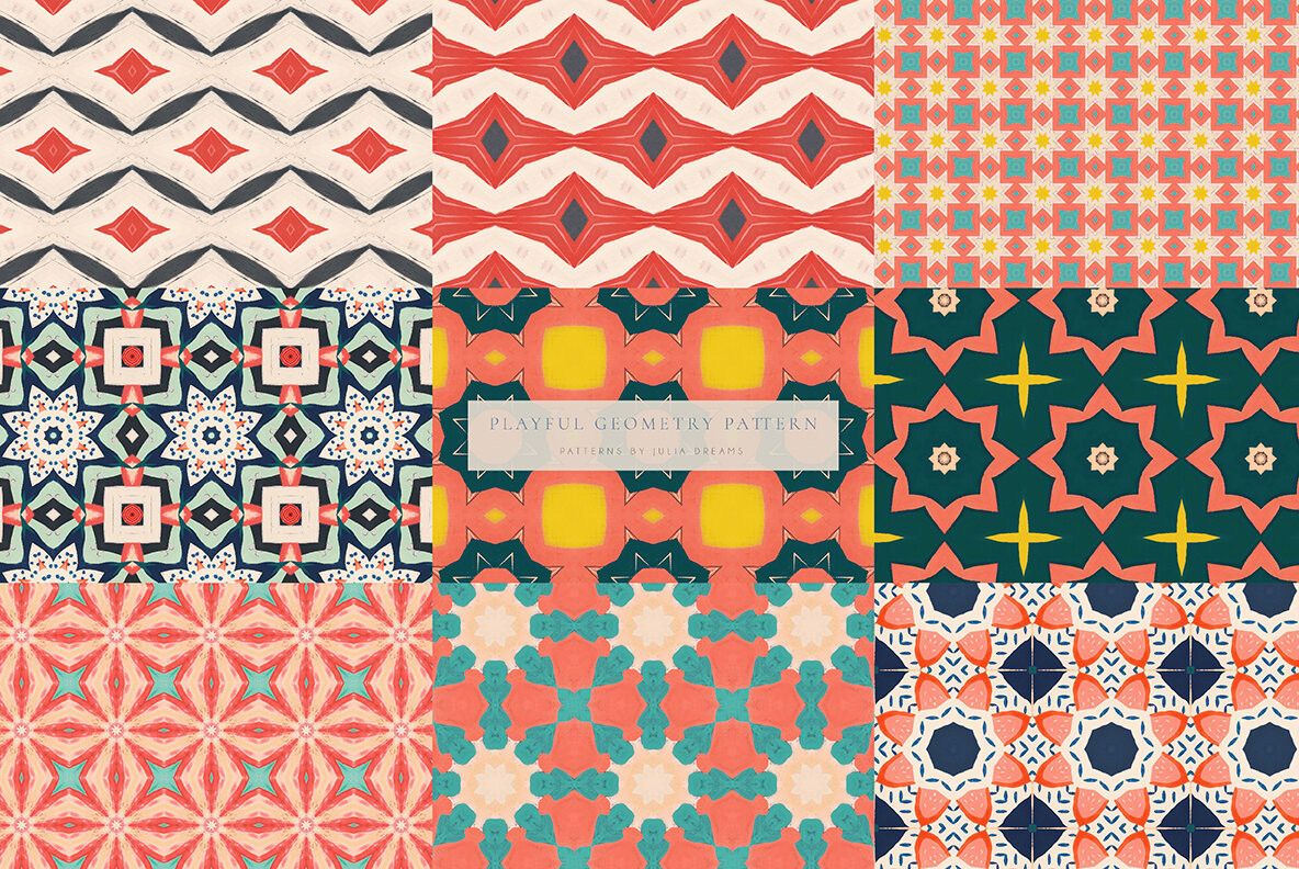Playful Geometry Seamless Patterns 11