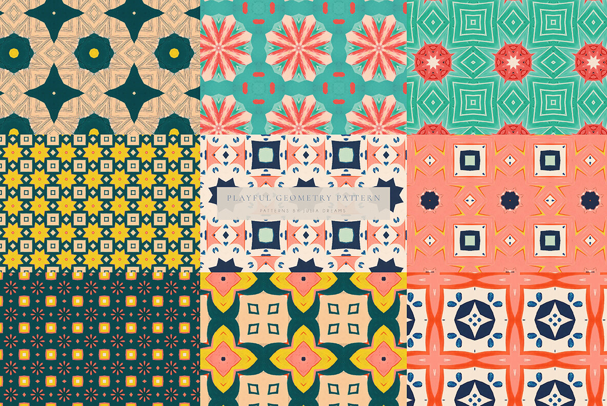 Playful Geometry Seamless Patterns 12