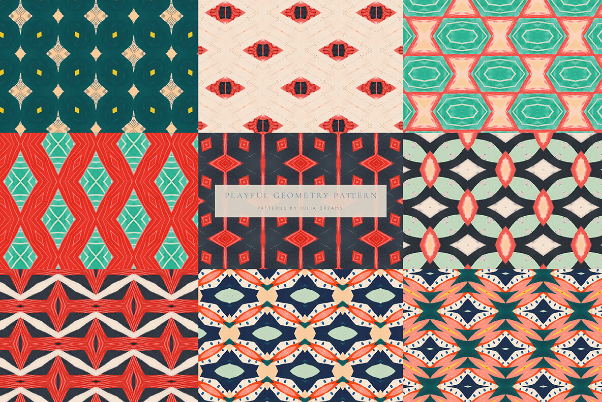 Playful Geometry Seamless Patterns 13