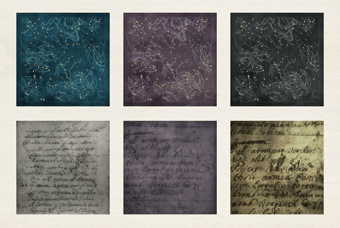 The Star Atlas Golden Set of Astrology Icons Backgrounds The Star Atlas Golden Set of Astrology Icons Backgrounds