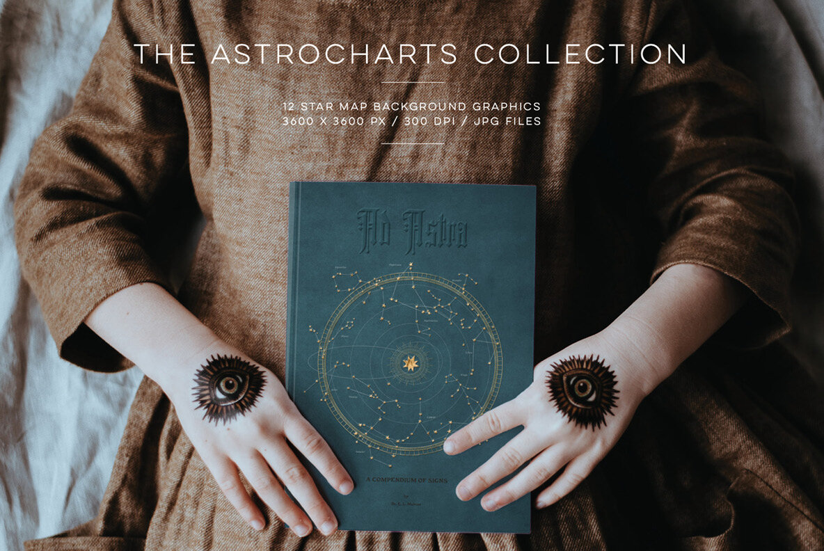 The Star Atlas Golden Set of Astrology Icons Backgrounds The Star Atlas Golden Set of Astrology Icons Backgrounds