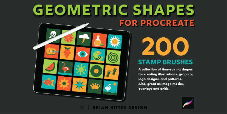 200 Geometric Shapes for Procreate