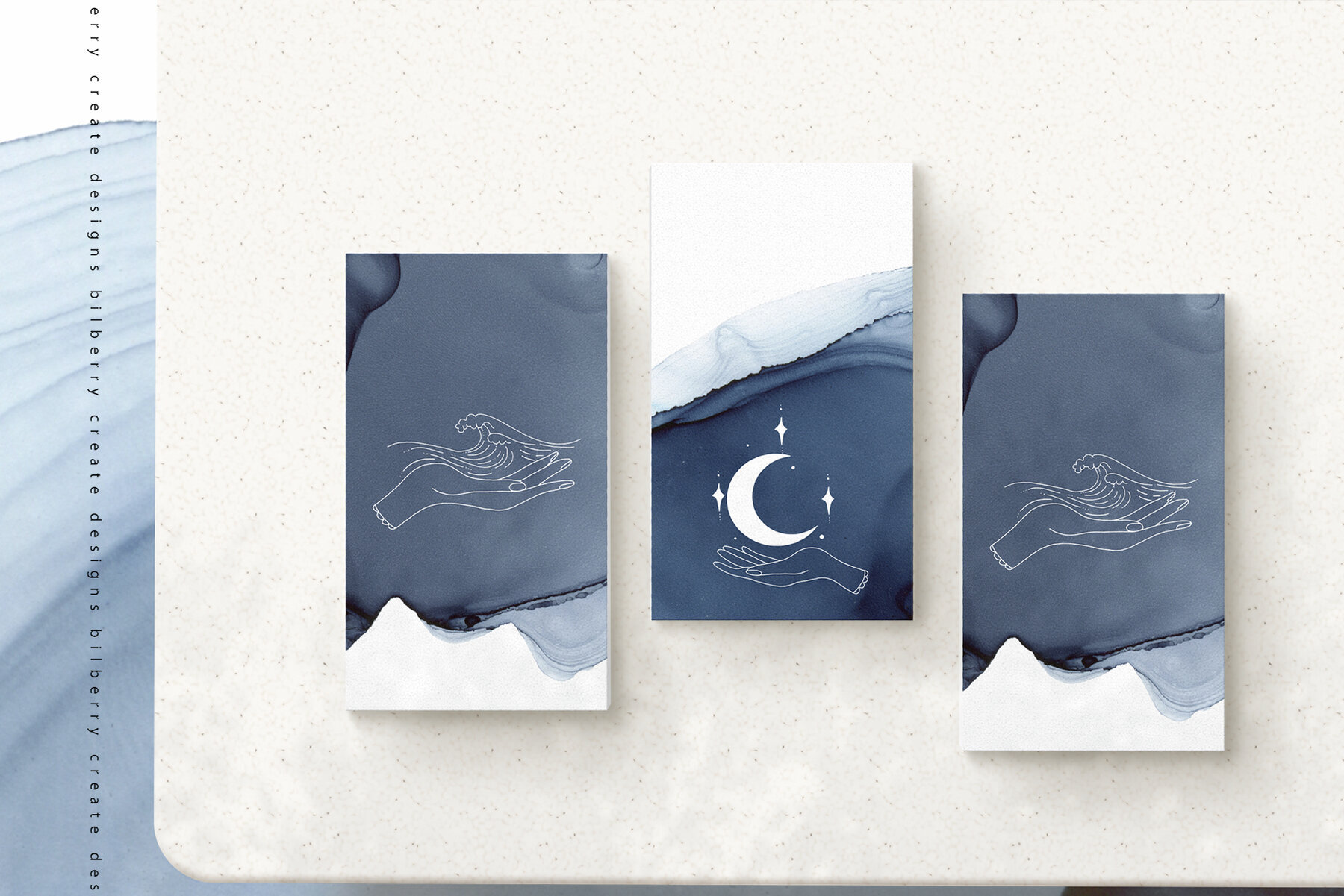 Deep Blue Moon ink texture 3