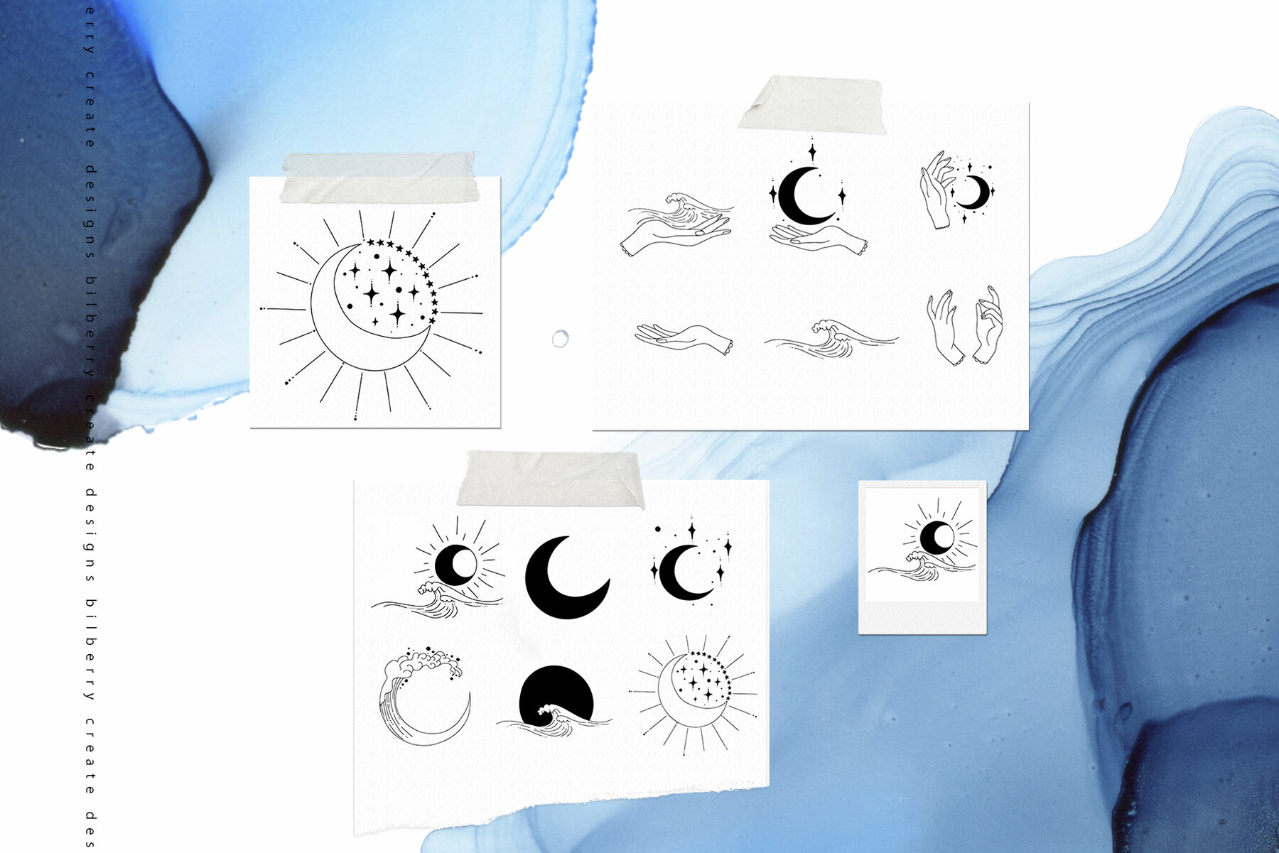 Deep Blue Moon ink texture 4