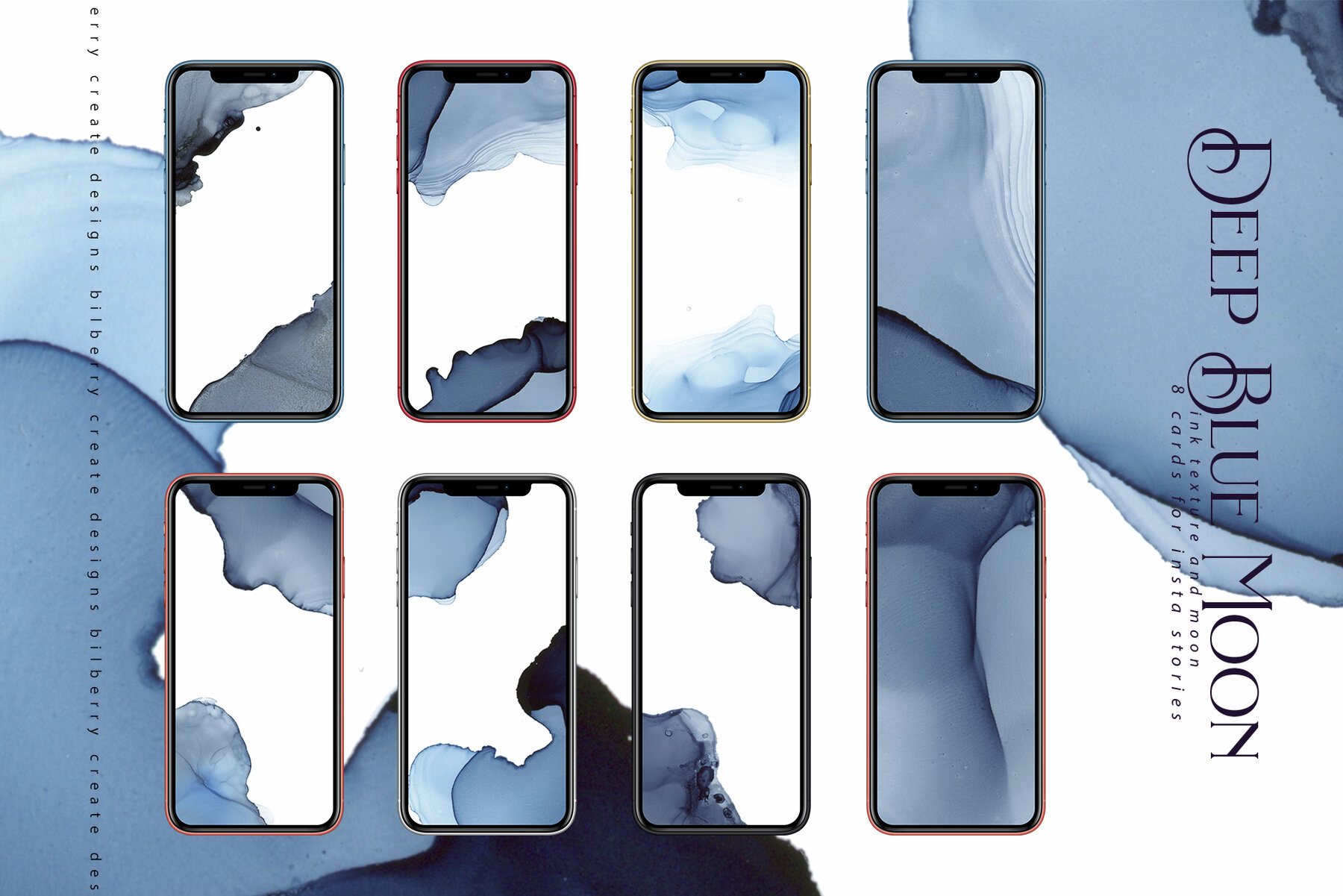 Deep Blue Moon ink texture 5