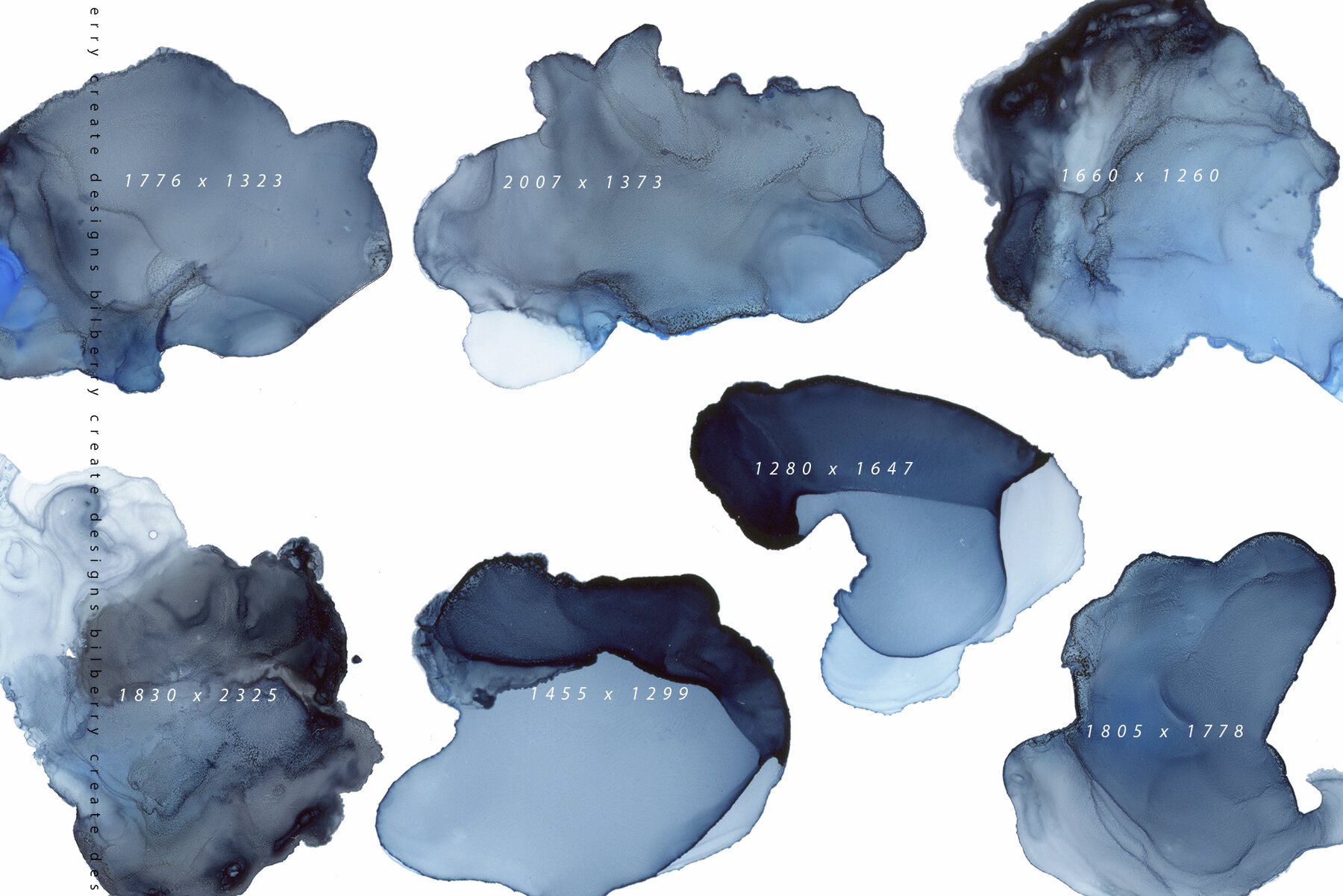 Deep Blue Moon ink texture 10