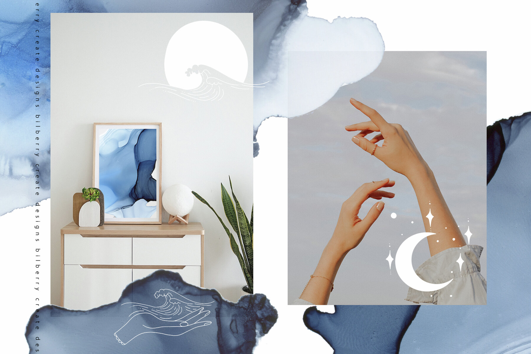 Deep Blue Moon ink texture 13