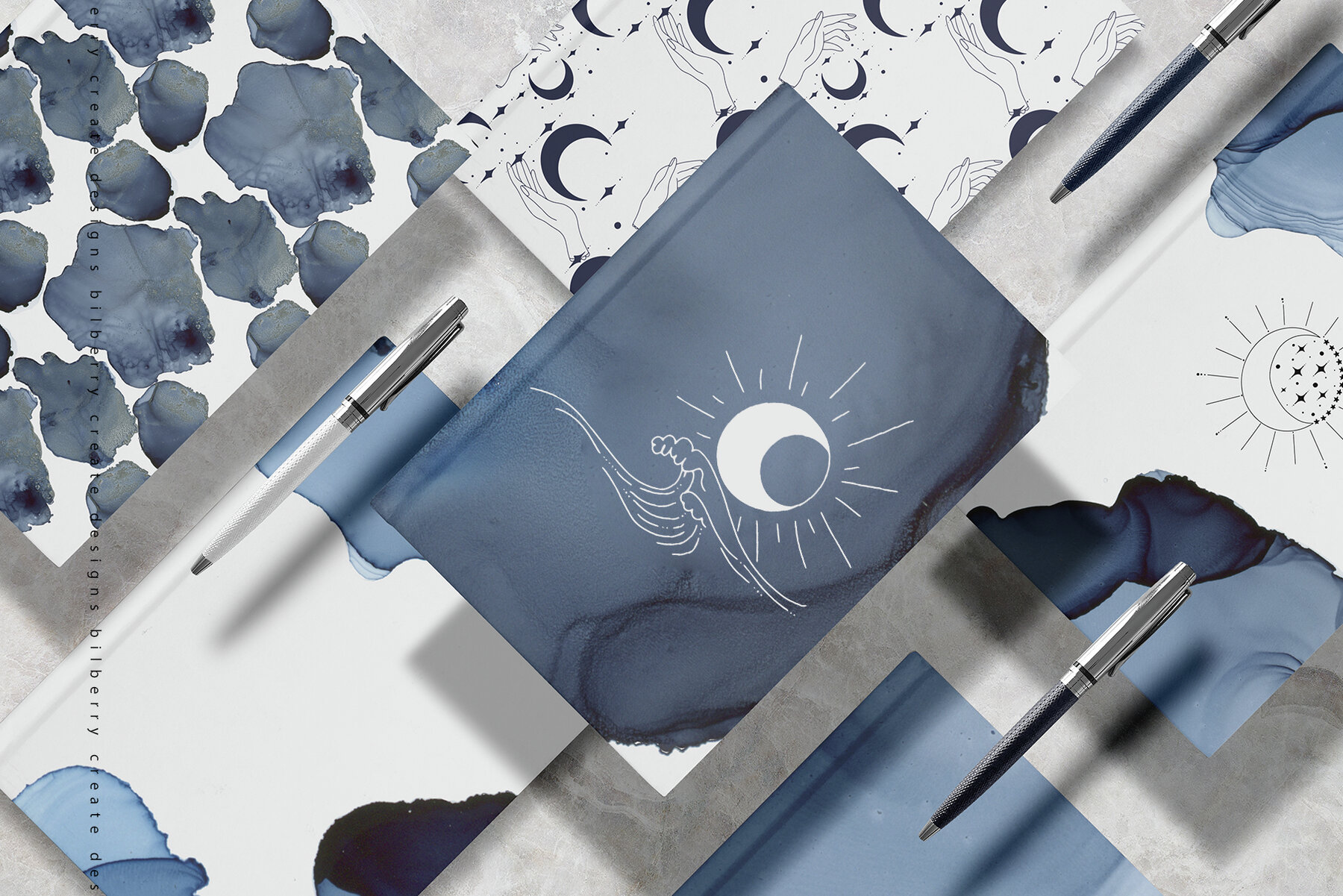 Deep Blue Moon ink texture 14