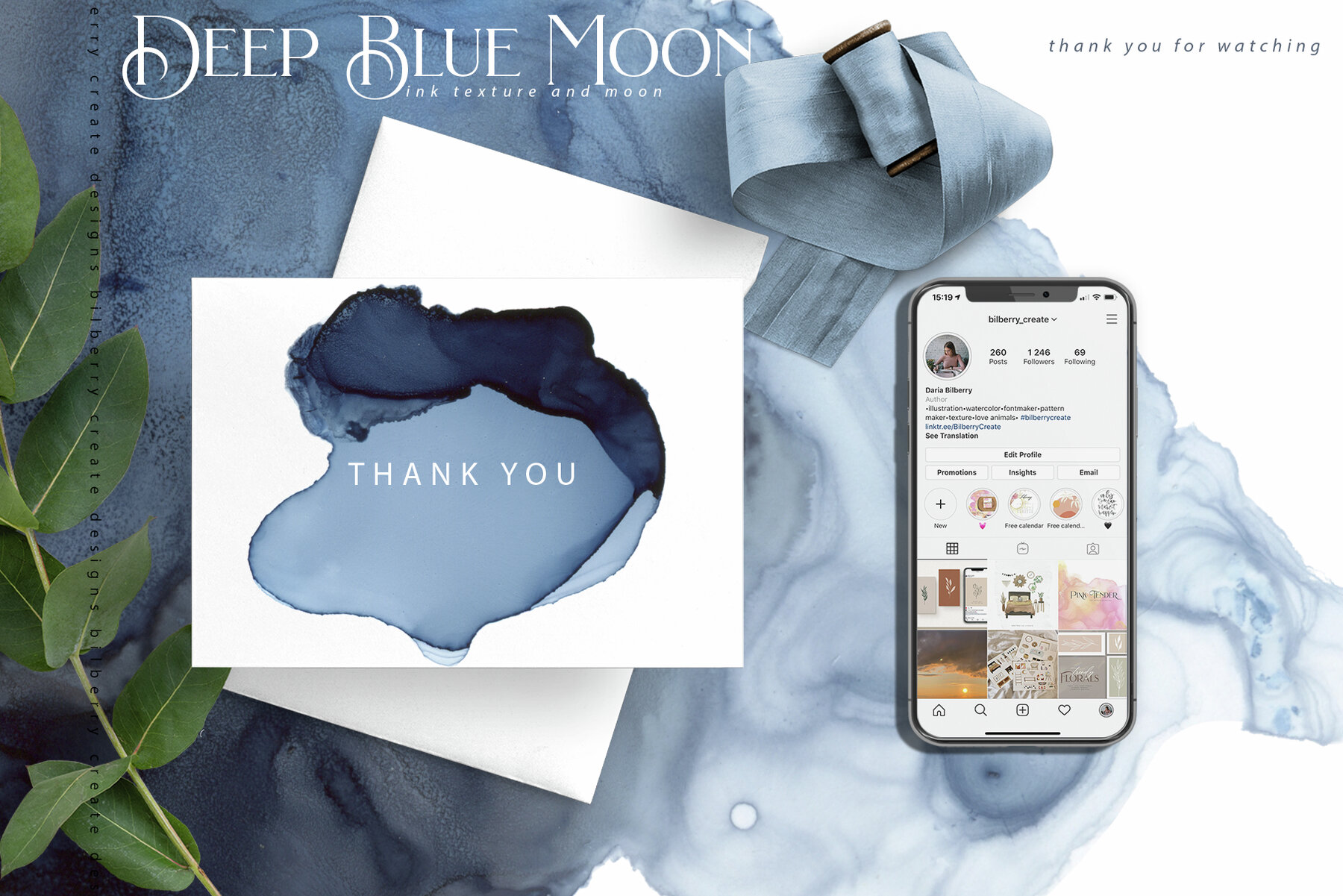 Deep Blue Moon ink texture 15