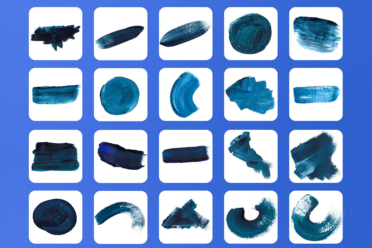 Acrylics Blue Textures Collection 6