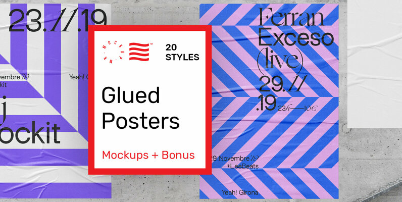 Glued Poster Mockups