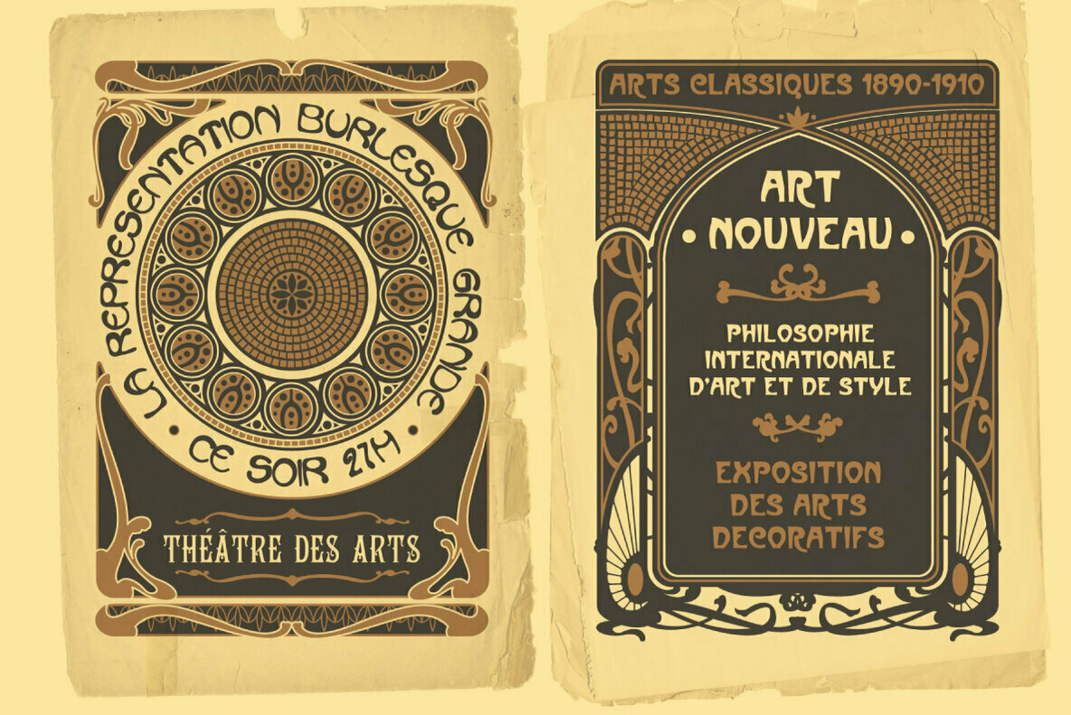 Vintage Art Nouveau Style Design Templates 2